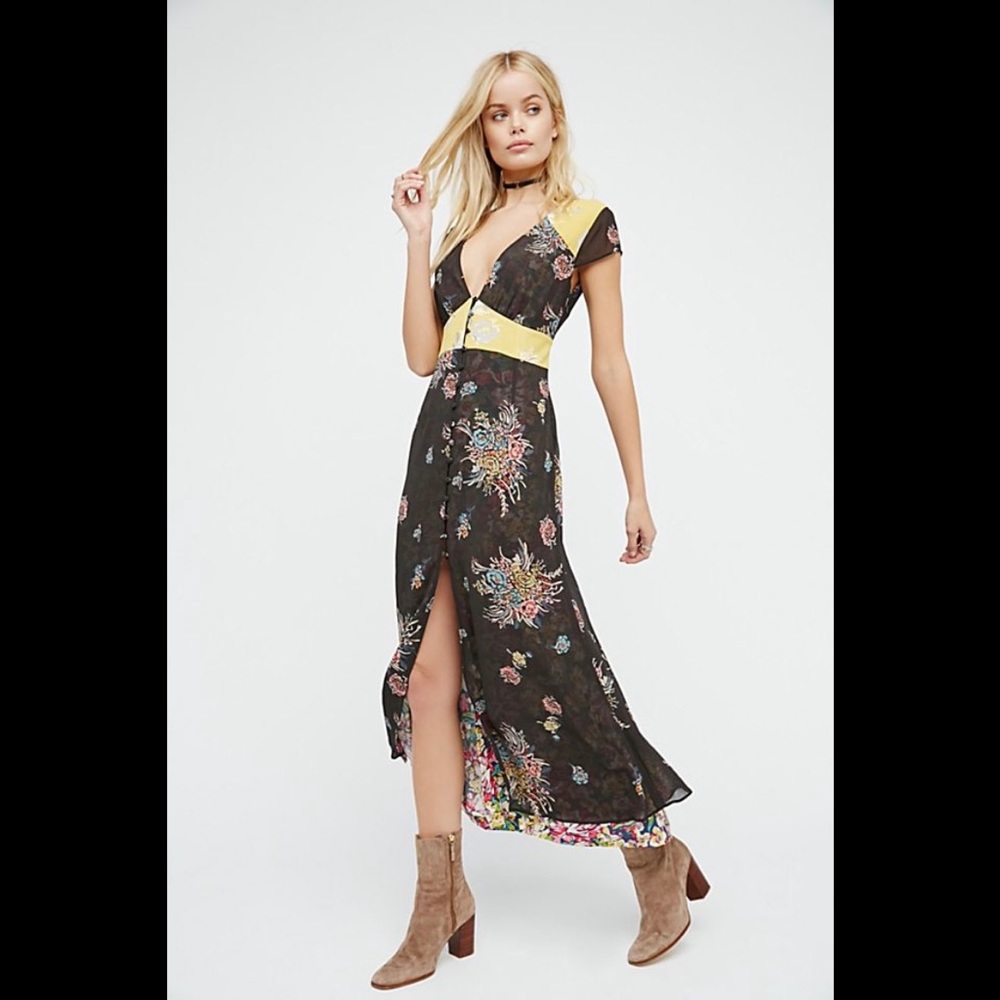 Free People Crazy Feels Chiffon Floral Dress